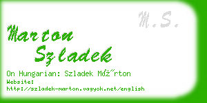 marton szladek business card